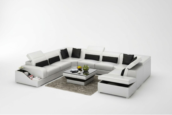 Wohnlandschaft Moderne Ecksofa Couch Polster Eckgarnitur Sofa Eck Garnitur + USB