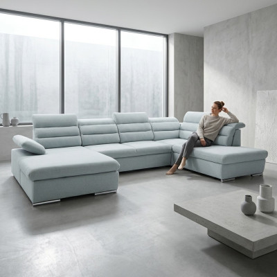 Ecksofa U-Form Couchgarnitur Schlaffunktion Wohnlandschaft Sofa Couch Polster