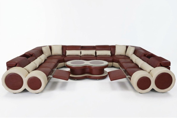 Wohnlandschaft Sofa Couch Polster Sitz Eck Garnitur Designer Couchen Sofas + USB