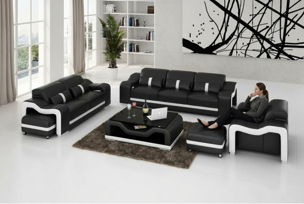 Sofagarnitur Moderne Couch Sofa Sitz 3+1+1 Komplett Garnitur Set Neu Wohnzimmer
