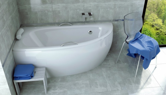 Badewanne Eckwanne Eck 150*70 cm Acrylwanne Wanne Bad Deko Eckbadewanne