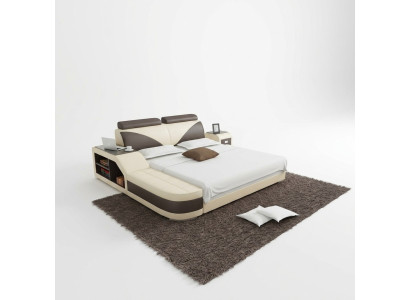 Wasserbett Hotel Doppelbett Betten Komplett Lederbett, Bett gepolstert Wasser + USB