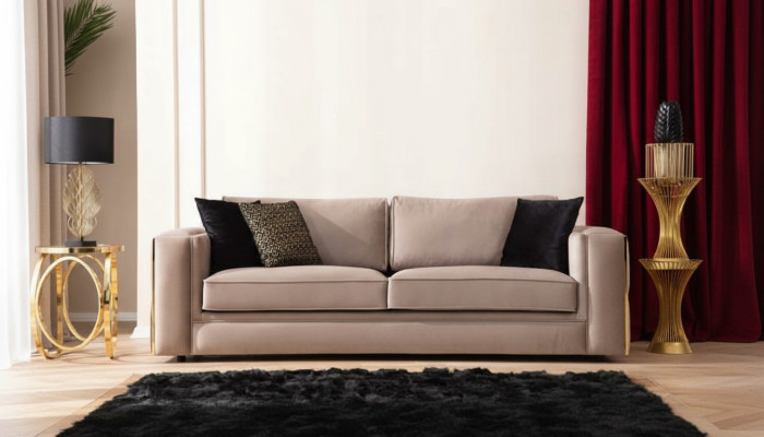 Sofa 3 Sitzer Textil Sofas Couch Polster Möbel Luxus Moderner Dreisitzer Neu