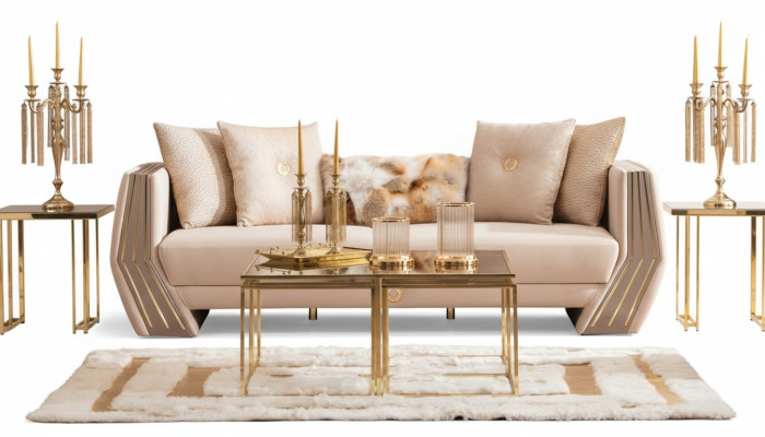 Sofa Luxus 3 Sitzer Couch Polster Holz Leder Wohnzimmer Dreisitzer Couchen Neu