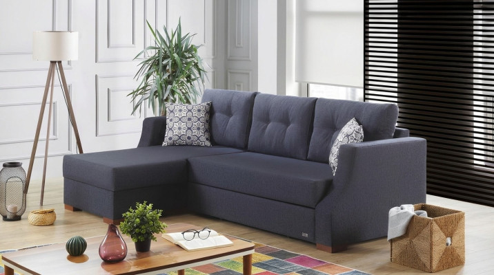Sofa Designer Sofa mit Bettfunktion Bettkasten Schlafsofa Ecksofa Couch L-Form