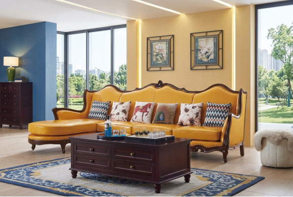 Klassische Eckcouch Gelbe Empire Couch Sofa Ledersofa Sofas Couchen