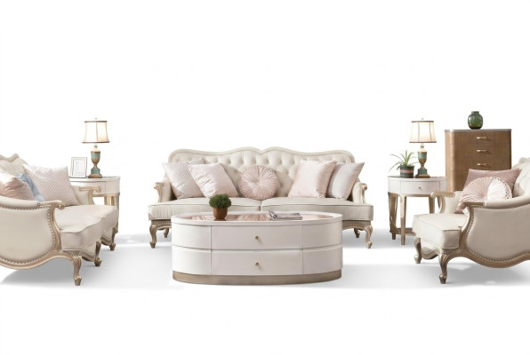 Couchtisch mit Schubladen Ovaler Tisch Wohnzimmer Holz Couchtische