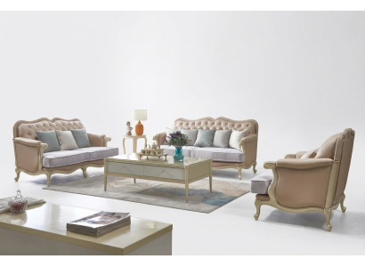 Rosa Möbel Sofagarnitur Sofa 3 2 1 Sitzer Wohnzimmer Design 3tlg.