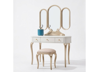 Schminktisch mit Spiegel Luxus Konsole Kommode Hocker Komplett Set