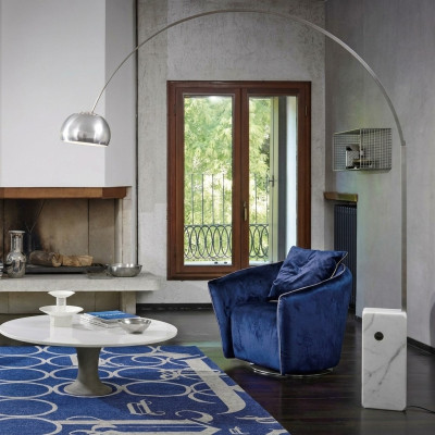 Sessel 1 Sitzer Blau Wohnzimmer Luxus Design Italienische Möbel Elegantes Neu