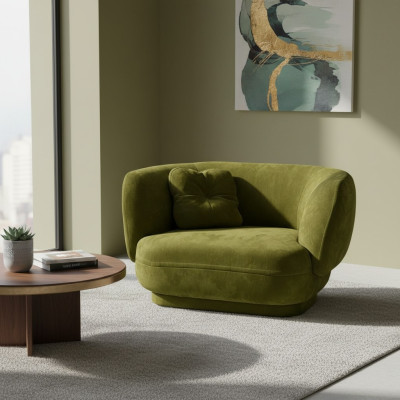 Sessel Sitz Grün Prianera Design Wohnzimmer Polster Einsitzer Möbel Luxus Stil