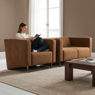  Luxus Sessel Polster Braun Italienischer Stil Design Modern Möbel Wohnzimmer Neu
