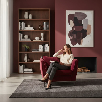 Luxus Einsitzer Sessel Rot Polster Relax Design Italienische Möbel Prianera Neu