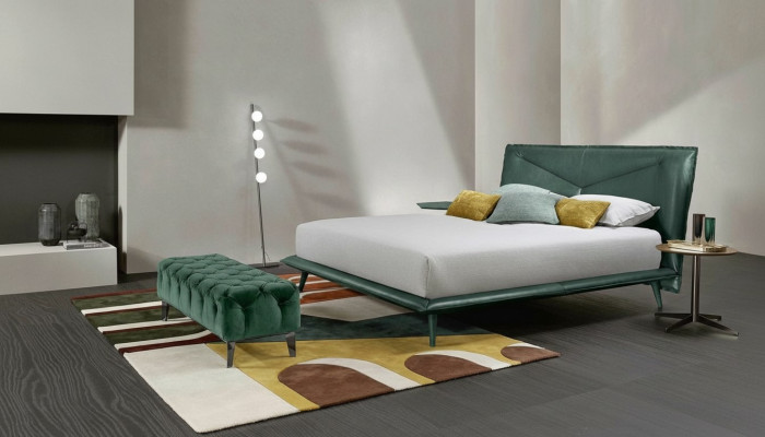 Doppel Bettrahmen Luxus Schlafzimmer Bett Doppelbett Holz Grün Leder Betten Neu