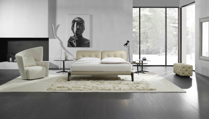 Moderne Doppelbett Schlafzimmer Beige Bett Möbel Holz Design Betten Prianera
