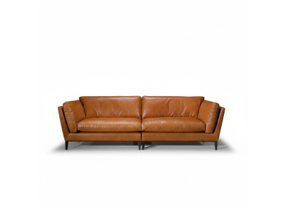 Sofa 3 Sitzer Braun Luxus Design Möbel Wohnzimmer Möbel Leder Prianera Stil Neu