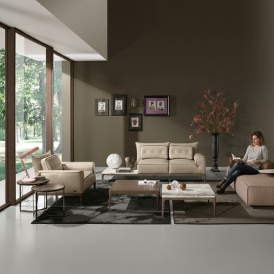 Sofagarnitur Prianera Design Sofa Sessel Polster Couchen 3tlg. Set Chaiselongue