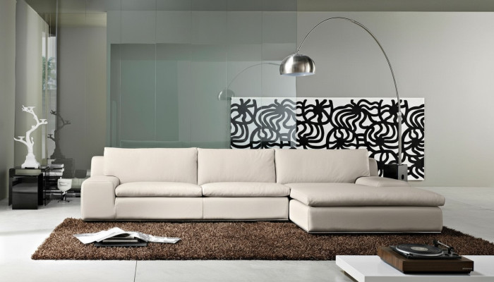 Ecksofa Wohnzimmer Schlaf Sofa Couchen Couch Weiß L Form Leder Möbel PRIANERA