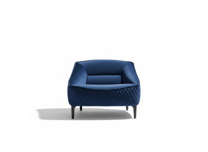 Sessel Möbel Modern Stoff Lounge Textil Luxus Sitz Relax Möbel Blau Prianera