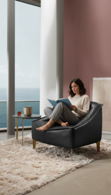 Sessel Polster Sitzer Modern Design Leder Relax Sessel Lounge Luxus Wohnzimmer