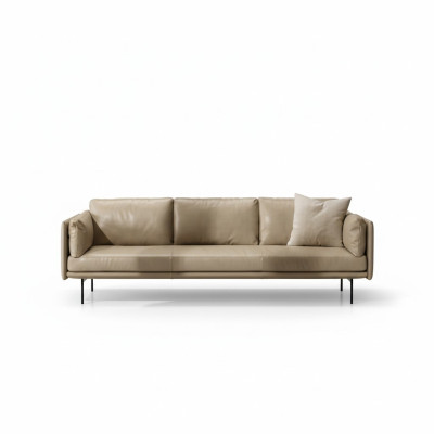 Luxus Dreisitzer Prianera Couch Relax Polster Möbel Beige Couchen Sofas Leder