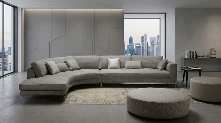 Design L Form Leder Grau Luxus Couchen Neu Ecksofa Couch Sofas Wohnlandschaft