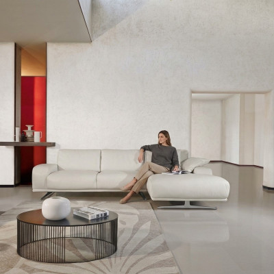 Ecksofa L Form Luxus Wohnzimmer Möbel Sofa Design Weiß Italienische Möbel Neu
