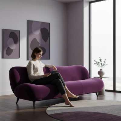 Prianera Luxus Sofa 3 Sitzer Sofas Sitz Stoff Design Couch Möbel Stil Textil Neu
