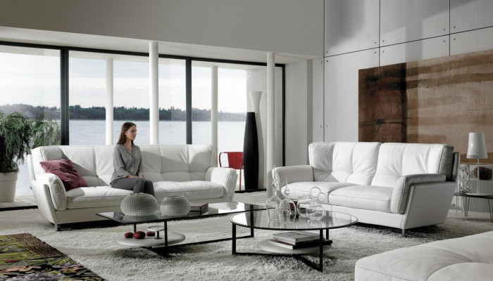 Edle Wohnzimmer Sitzmöbel Designer 3+2 Polstersofas Luxuriöses Couch-Set