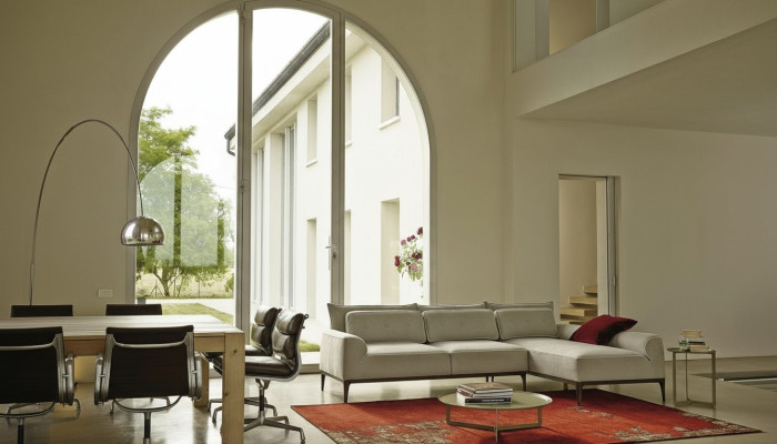 Ecksofa Moderne Design Grau Sofas Stoff L-Form Couch Wohnzimmer Sofa PRIANERA