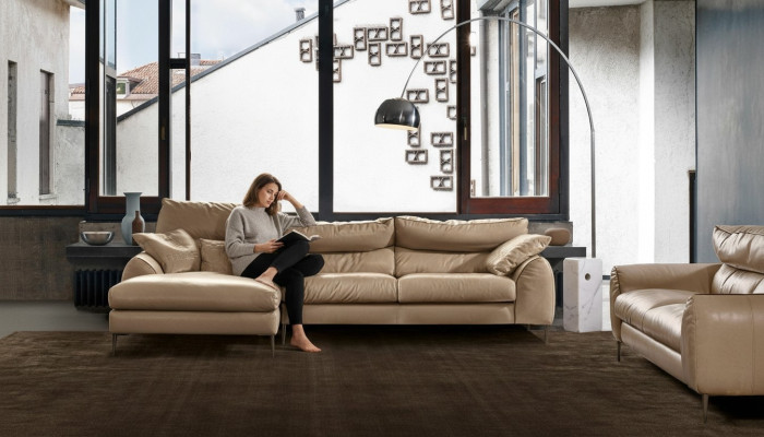 Ecksofa L-Form Wohnzimmer Sofa Couch Polster Ecke Garnitur Beige Leder Sofas Neu