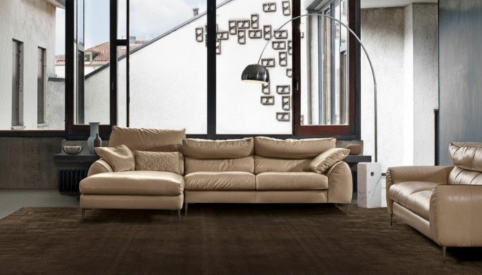 Ecksofa L-Form Wohnzimmer Sofa Couch Polster Ecke Garnitur Beige Leder Sofas Neu