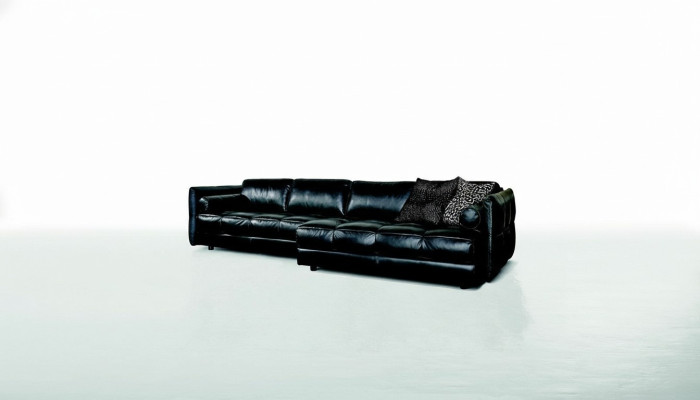 Moderne Couch Luxus Ecksofa Polstermöbel Wohnzimmer L-Form Design Schwarz Lede