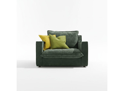 Sessel Polster Möbel Relax Design Möbel Grün Lounge Luxus Einsitzer Prianera