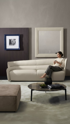 Sofa 3 Sitz Couch Leder Weiß Wohnzimmer möbel Sofas Couch Italienischer Prianera
