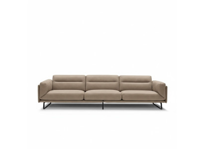 Sofa 4 Sitzer Ledersofas Luxus Design Couch Beige Luxus Polster Viersitzer xxl