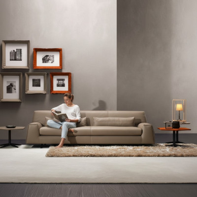 Sofa 3 Sitz Grau Wohnzimmer Prianera Polster Italienische Möbel Textil