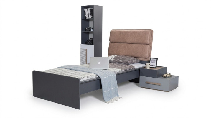 Bett Jugendzimmer Betten Schlafzimmer Möbel Einzelbett Einrichtung Grau