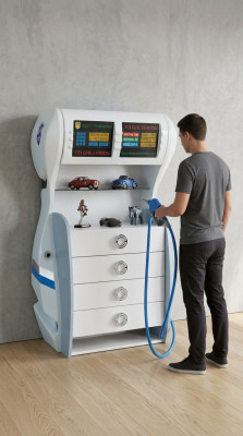 Designer Kommoden Schrank Regal Kinderzimmer Kommode Tankstelle Neu