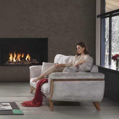 Luxus Dreisitzer Moderne Couch Polster Möbel Graue Couchen Sofas