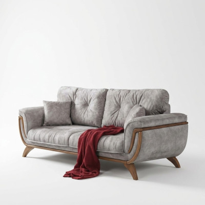 Luxus Dreisitzer Moderne Couch Polster Möbel Graue Couchen Sofas