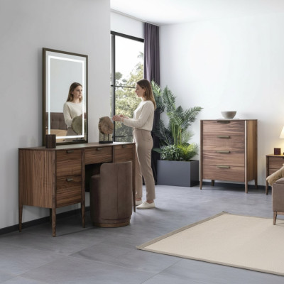 Schminktisch Set Konsole Spiegel material holz Schlafzimmer Möbel Design Hocker