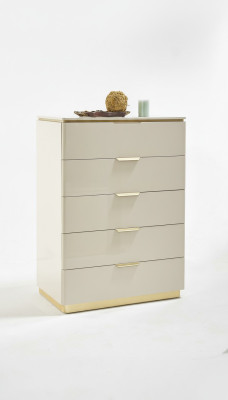 Kommode Beige Holz Luxus Hochschrank Konsolen Schränke Möbel Sideboard Schrank