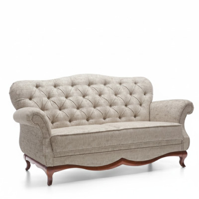 Zweisitzer Chesterfield Couch Sofa Möbel Wohnzimmer Textil Sitzpolster