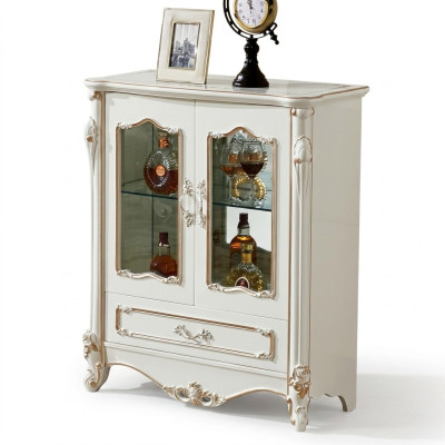 Vitrine Vitrinen Schrank Holz Schrank Glas Schränke Farbe Weiß Möbel Luxus