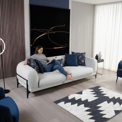 Sofa Couch Polster Dreisitzer Grau Couchen Möbel Modern Design 3er Sofas Neu