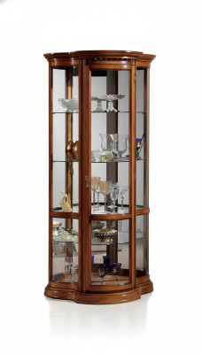 Vitrinen Glas Schrank Braun Vitrine Wohnzimmer Holz Anrichte Luxus Möbel Italien