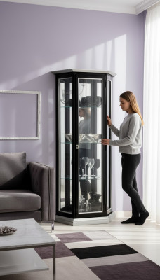 Vitrine Glasschrank Schwarz Luxus Italienische Möbel Vitrine Schränke Wohnzimmer