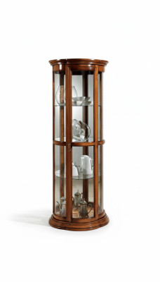 Klassische Vitrinen Glas Schrank Vitrine Holz Wohnzimmer Luxus Braun Anrichte