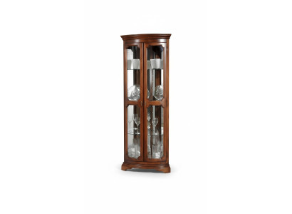 Klassische Eck Vitrine Glas Schrank Wohnzimmer Schaufenster Luxus Braun Vitrinen
